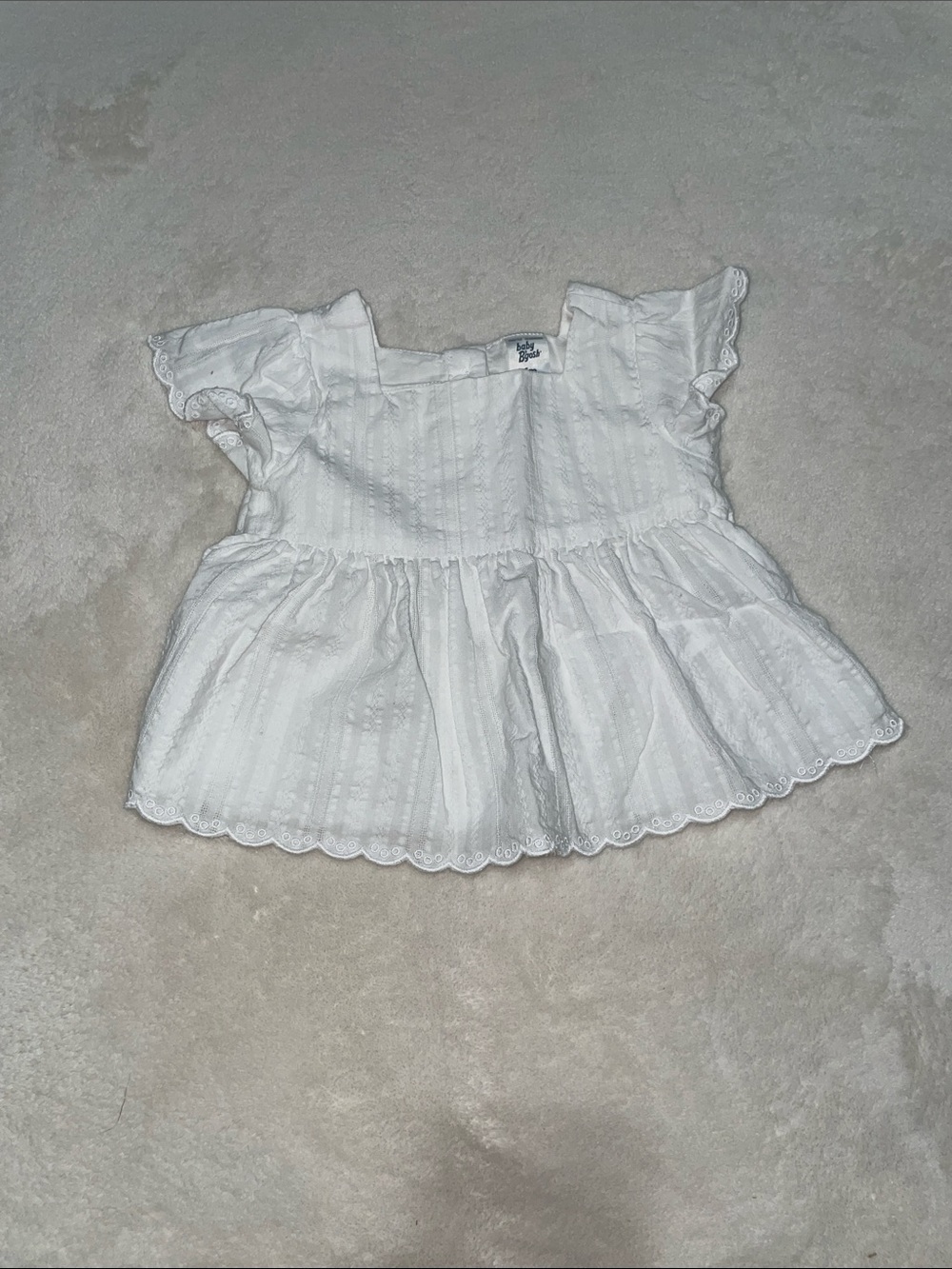 Baby Girl White Eyelet Peplum Top
